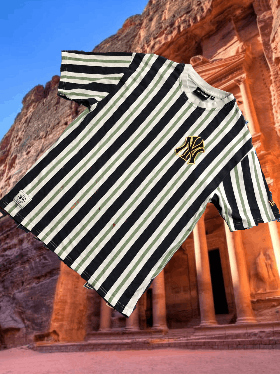 New Era Streetwear T-Shirt New Era striped Y2K Vintage Size US M / EU 48-50 / 2 - 1 Thumbnail