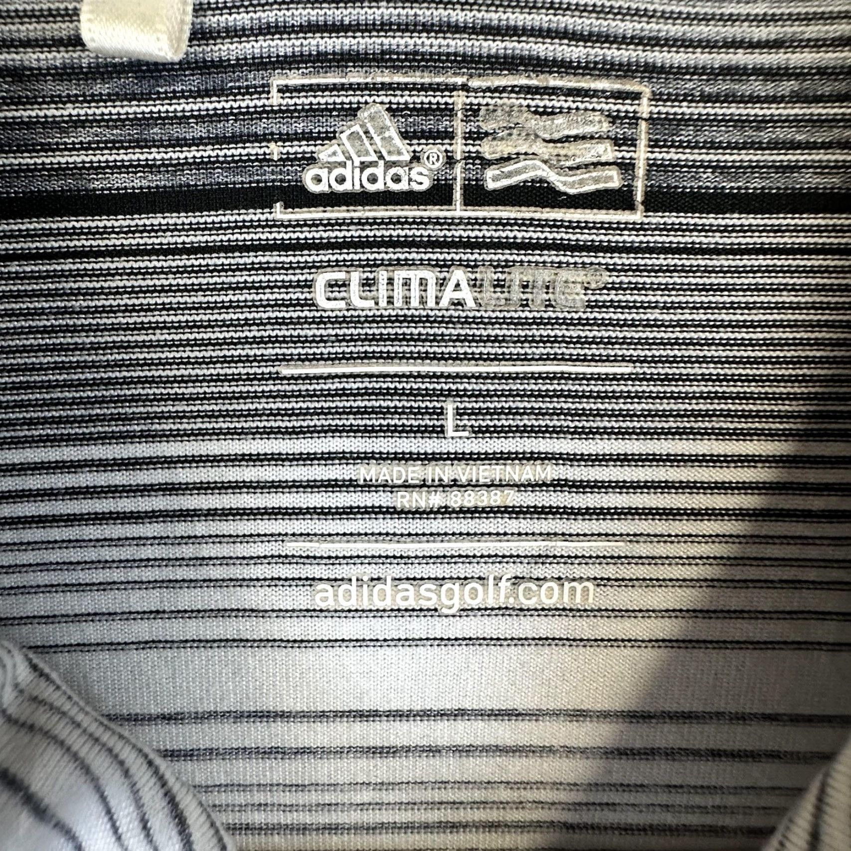 Adidas Adidas Golf Polo Shirt Mens Large Gray Striped ClimaLite Polo Size US L / EU 52-54 / 3 - 5 Thumbnail