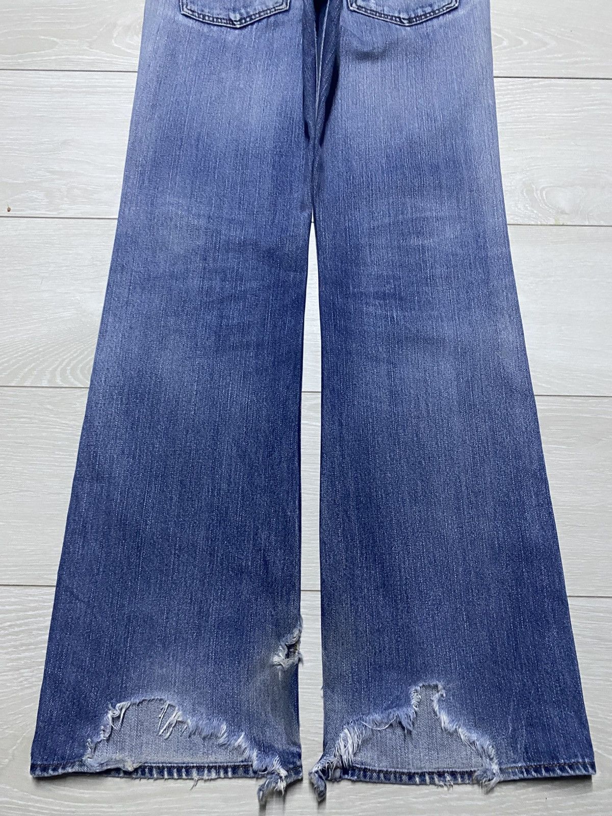 If Six Was Nine Vintage Bobson Crack Wash Distressed Flare Bootcut Jeans Size US 31 - 6 Thumbnail