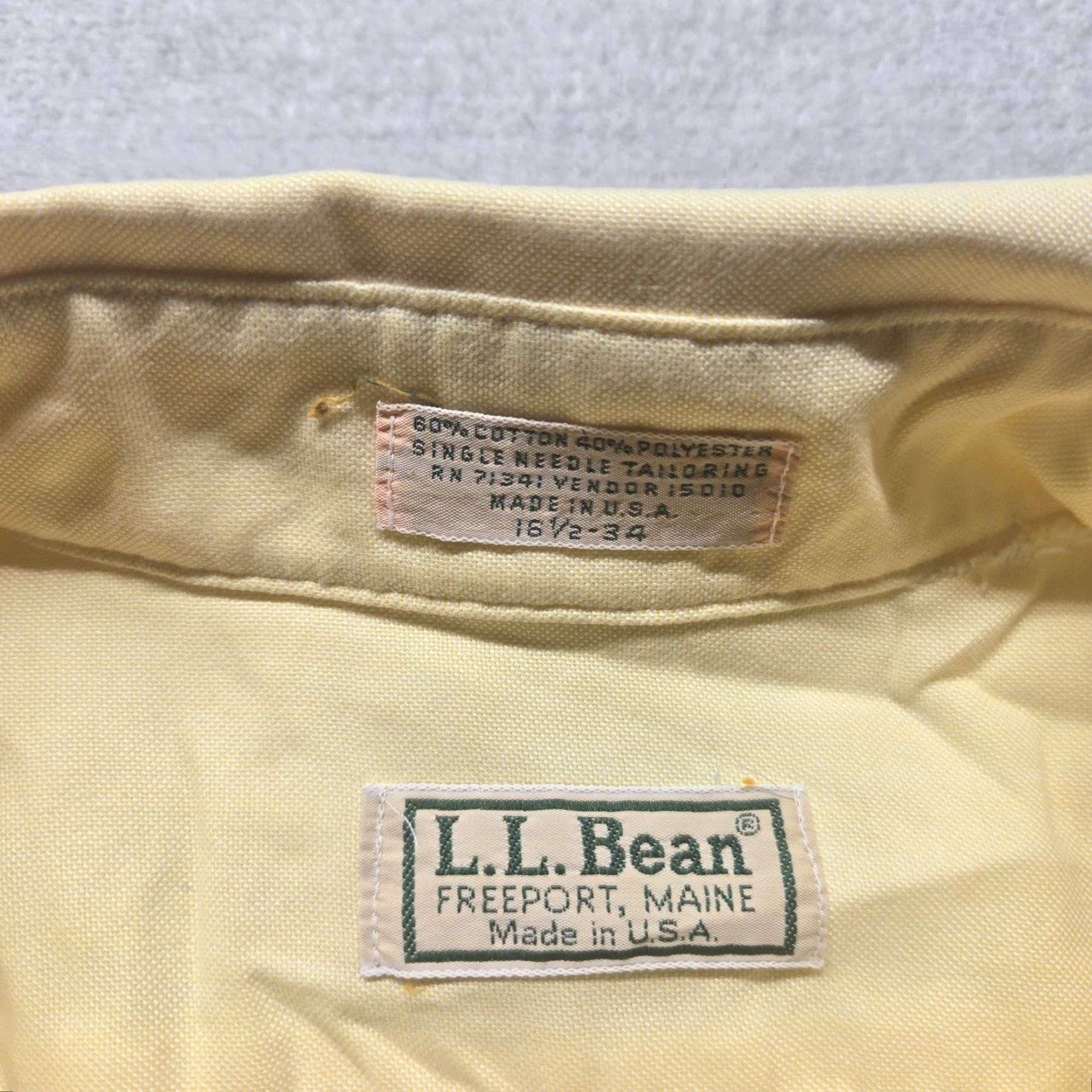 Vintage LL Bean Button-Up Shirt Solid Yellow Long Sleeve Adult Mens 16.5 34 Clothing Shirt Business Mens LL Bean Yellow 16.5 34 Size US XL / EU 56 / 4 - 3 Thumbnail