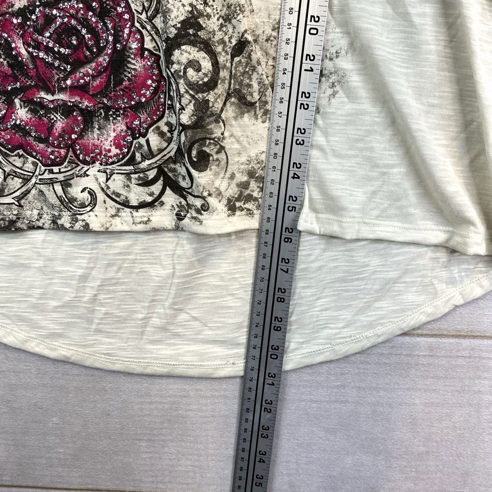 Vintage Bongo Blouse Shirt Womens 2X Floral Studded Bell Sleeve Open Back Lace Detail Sheer NWT Size XXL / US 16-18 / IT 52-54 - 5 Thumbnail