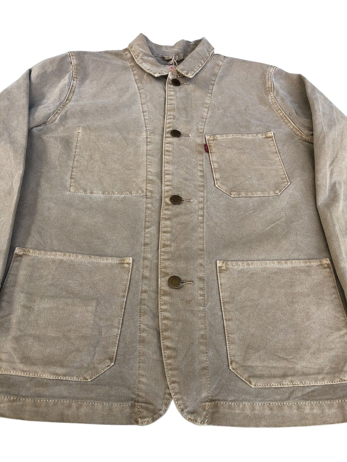 Levi's Vintage Clothing Levi’s Chore Jacket Distressed Denim Size US L / EU 52-54 / 3 - 3 Thumbnail