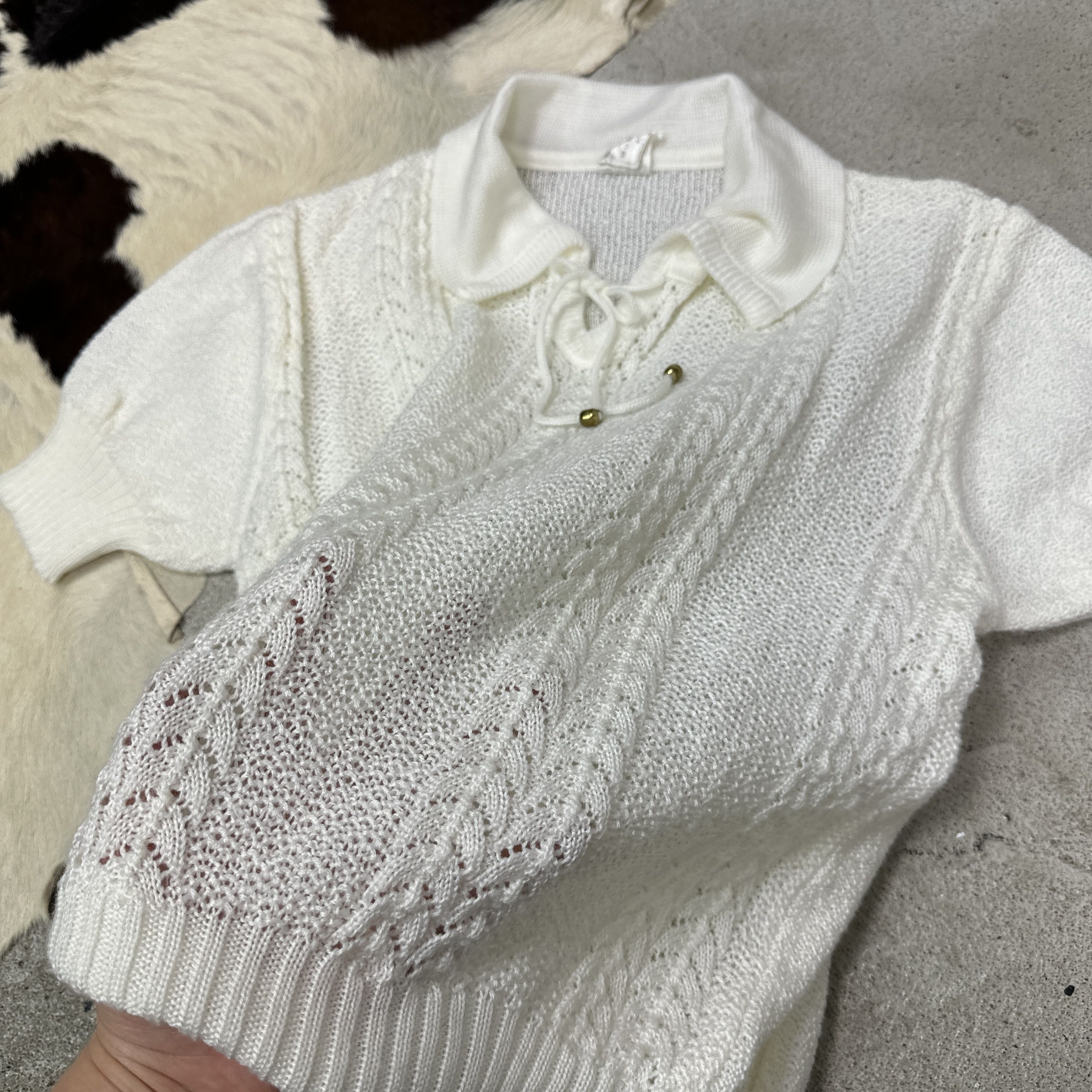 Vintage Vintage Avant Garde Crochet Sweater Top Y2K Size M / US 6-8 / IT 42-44 - 4 Thumbnail