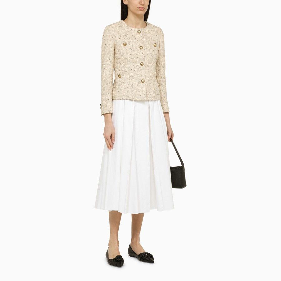 Tagliatore o1d2blof1024 Single-Breasted Jacket With Buttons In Beige Size M / US 6-8 / IT 42-44 - 2 Thumbnail