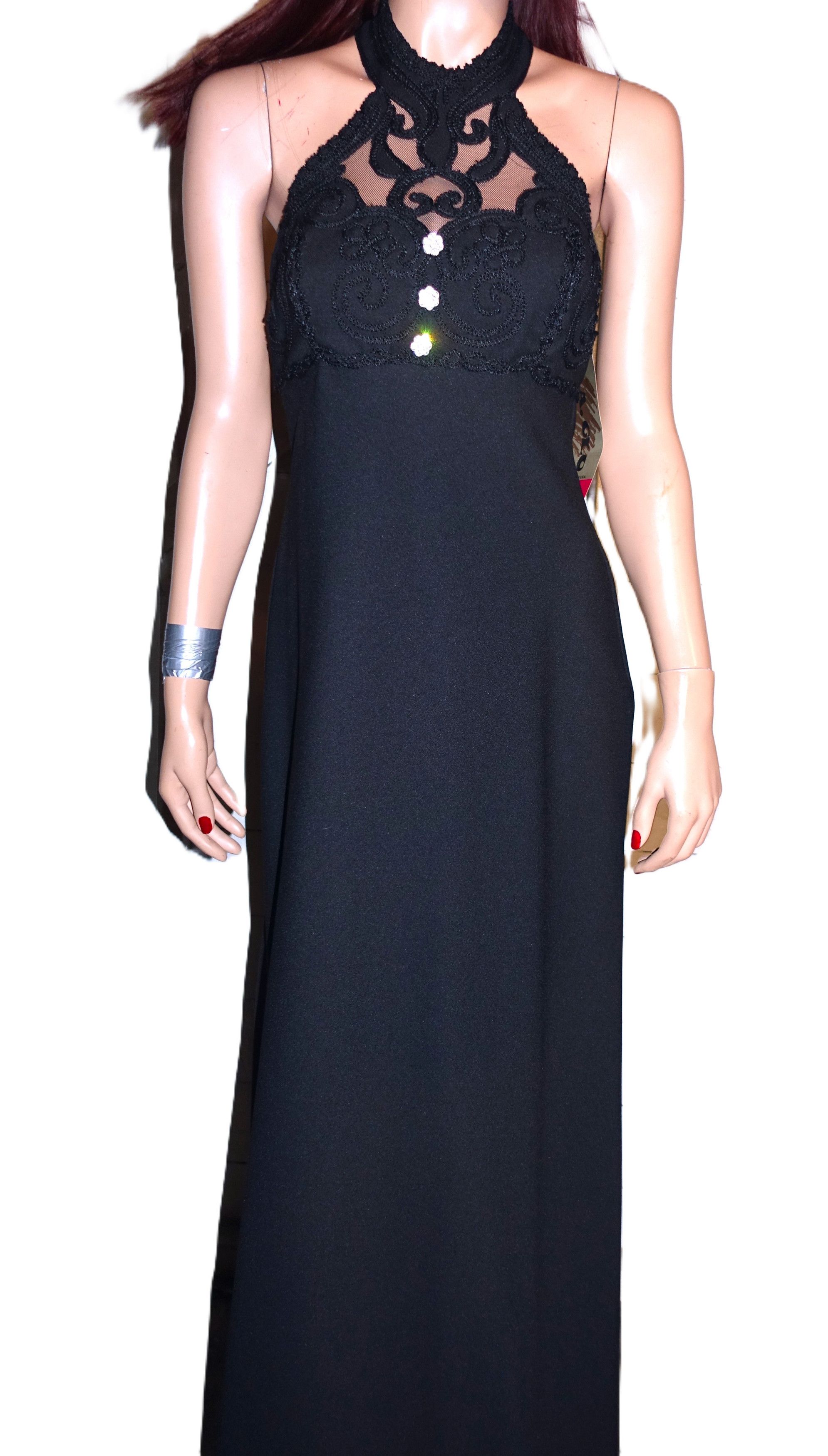Vintage Vintage L.A. Glo Black Embroidered Bodice Maxi Dress 5/6 NWT Size M / US 6-8 / IT 42-44 - 3 Thumbnail