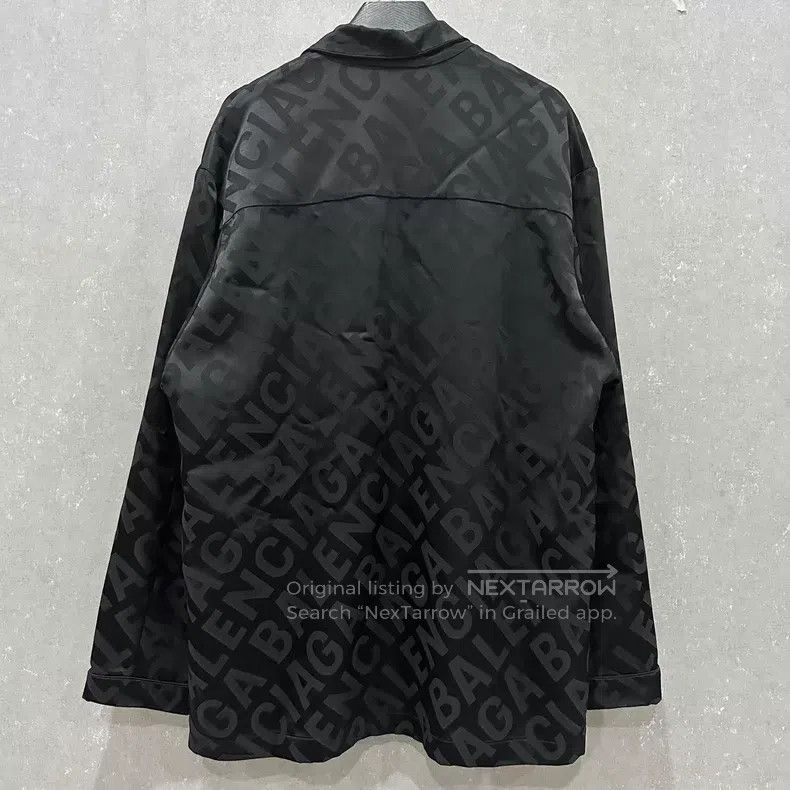 Balenciaga Balenciaga Dark Pattern All-Over Printed Logo Letter Shirt Size 4XL / US 24-26 - 4 Thumbnail