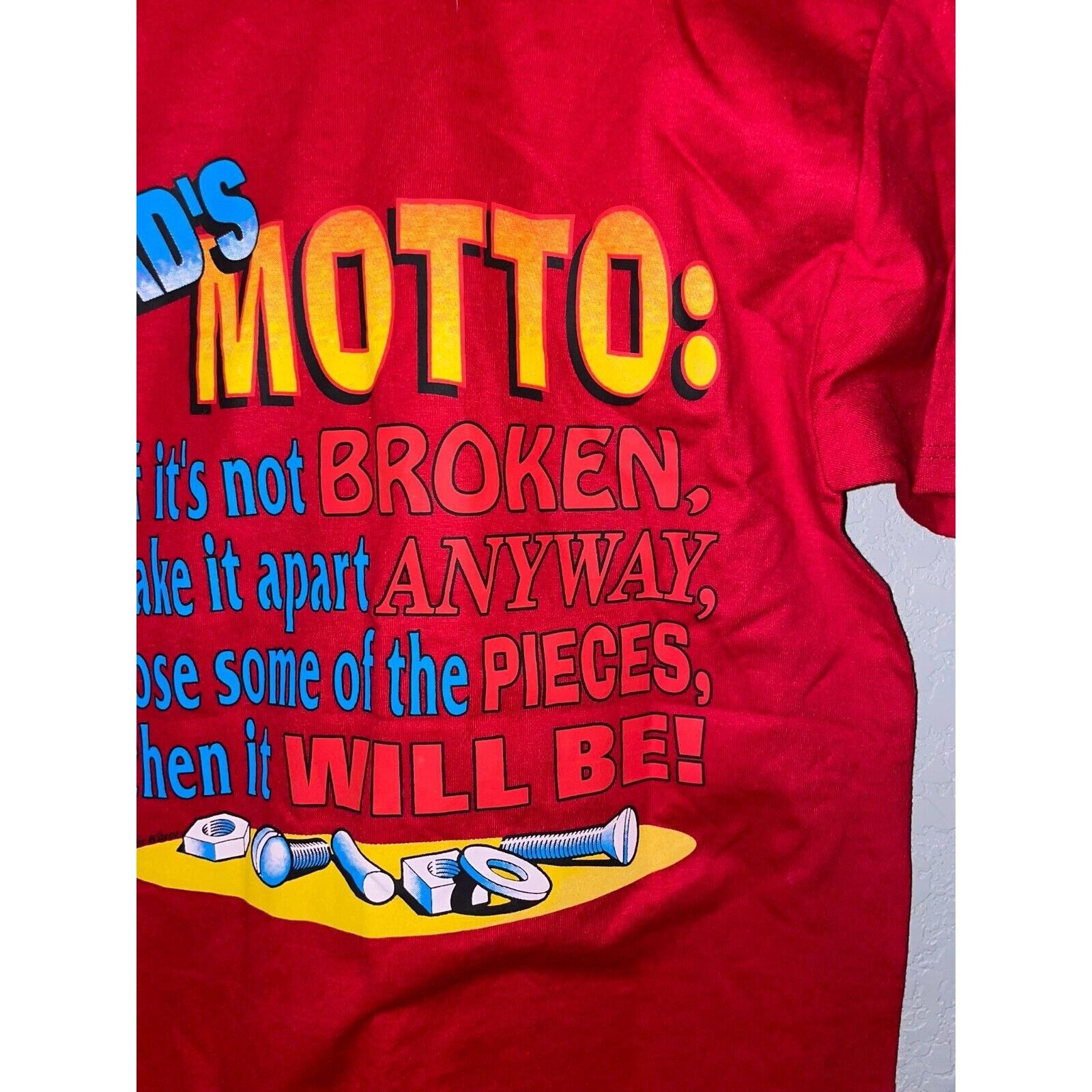Jerzees Vintage Test Print Shirt Christmas Santa Grandpa Red Tee VTG Size US S / EU 44-46 / 1 - 8 Thumbnail