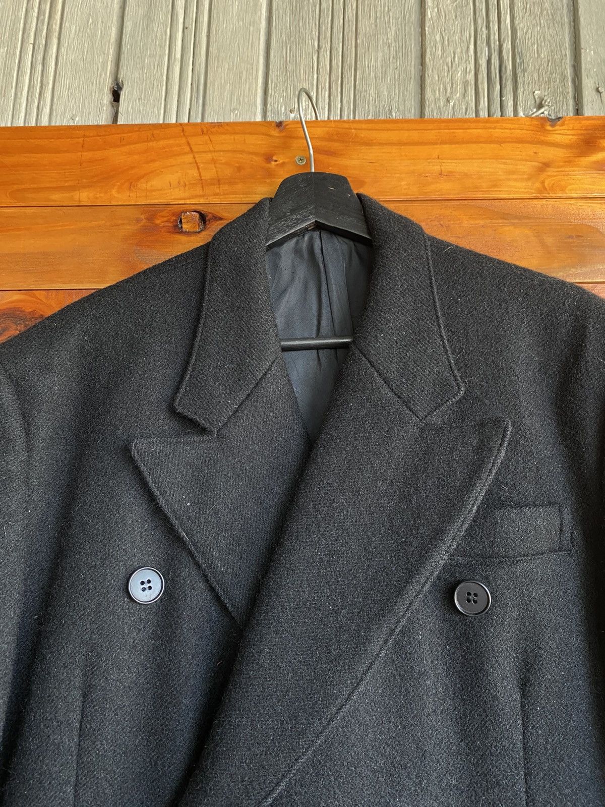 Y's Y’s Yohji Yamamoto Black Double-Breasted Wool Long Coat Size US L / EU 52-54 / 3 - 8 Thumbnail