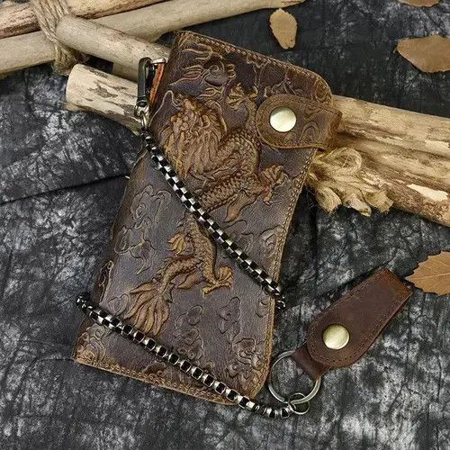 VIBE Genuine Leather Men's Wallet Dragon Size ONE SIZE - 4 Thumbnail