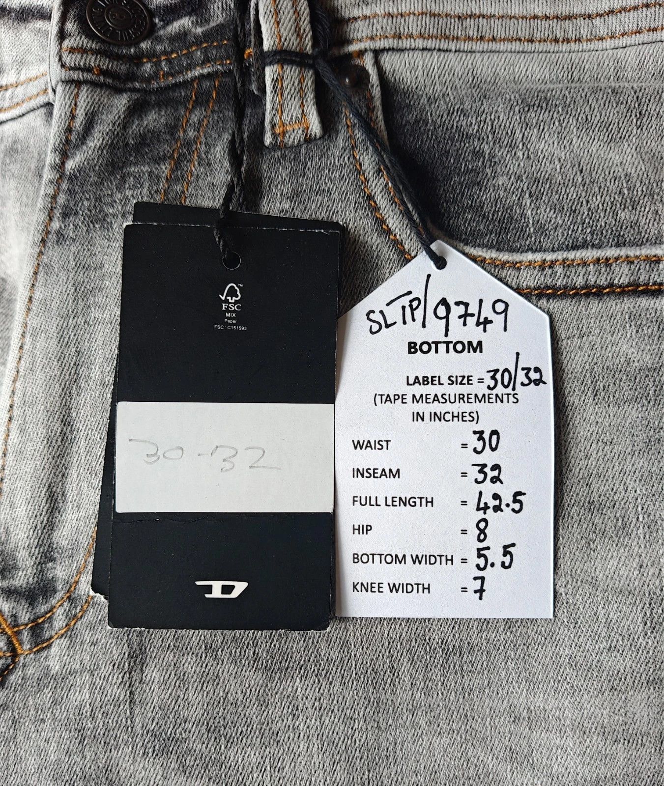 Diesel Diesel 1979 SLEENKER-R L.32 MENS JEANS SLTP/9749 Size US 30 / EU 46 - 6 Thumbnail