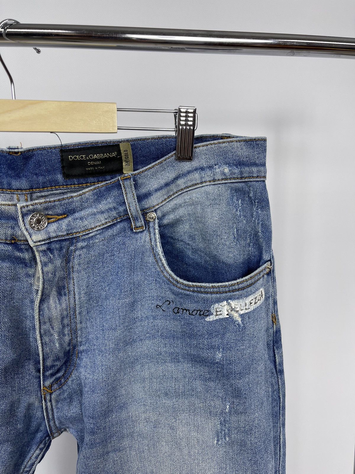 Dolce & Gabbana Dolce Gabbana Mens Blue Jeans size 35 Made in Italy Size US 35 - 3 Thumbnail