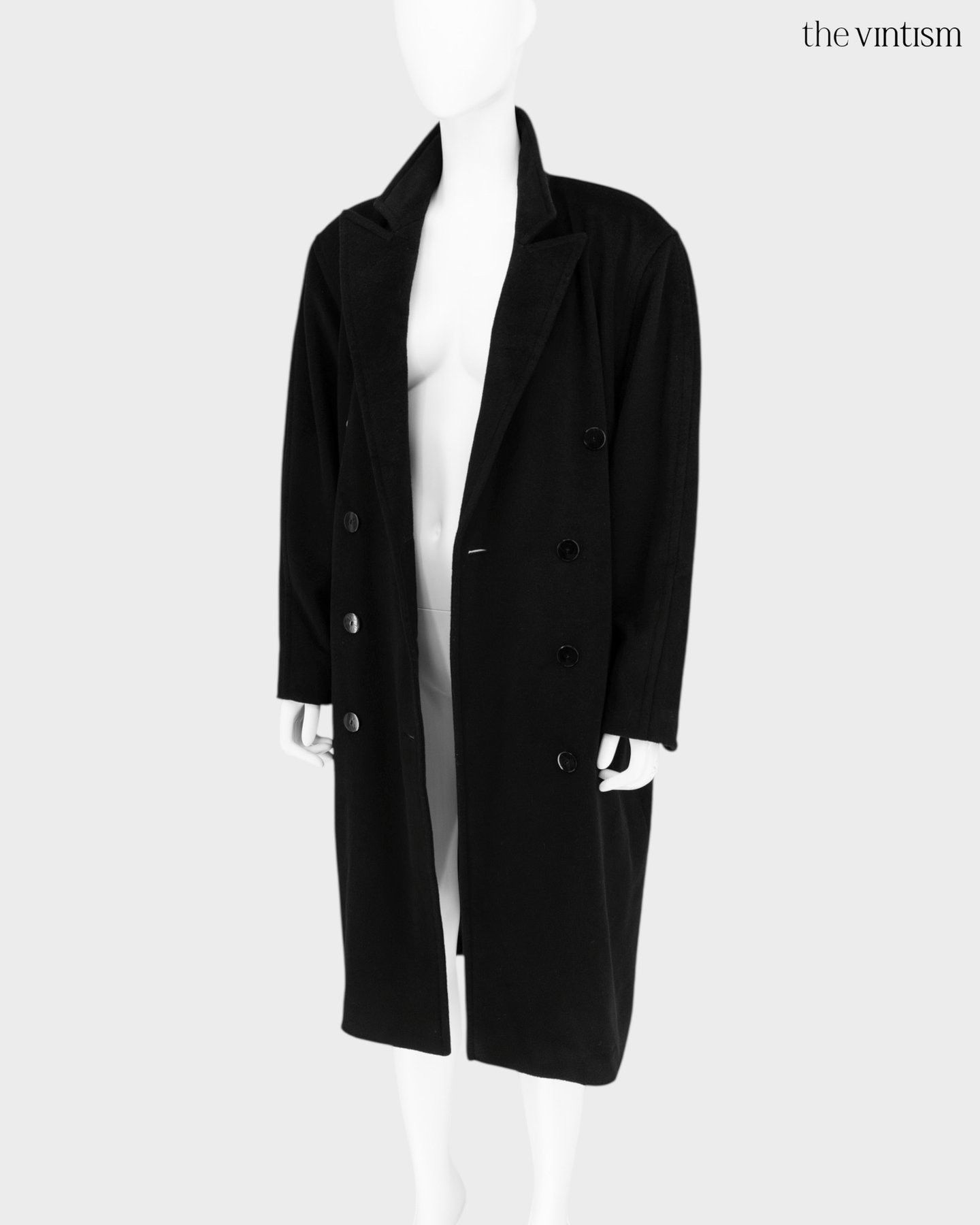 Escada Escada Vintage Black Long Coat in Llama, Alpaca Blend Size L / US 10 / IT 46 - 3 Thumbnail