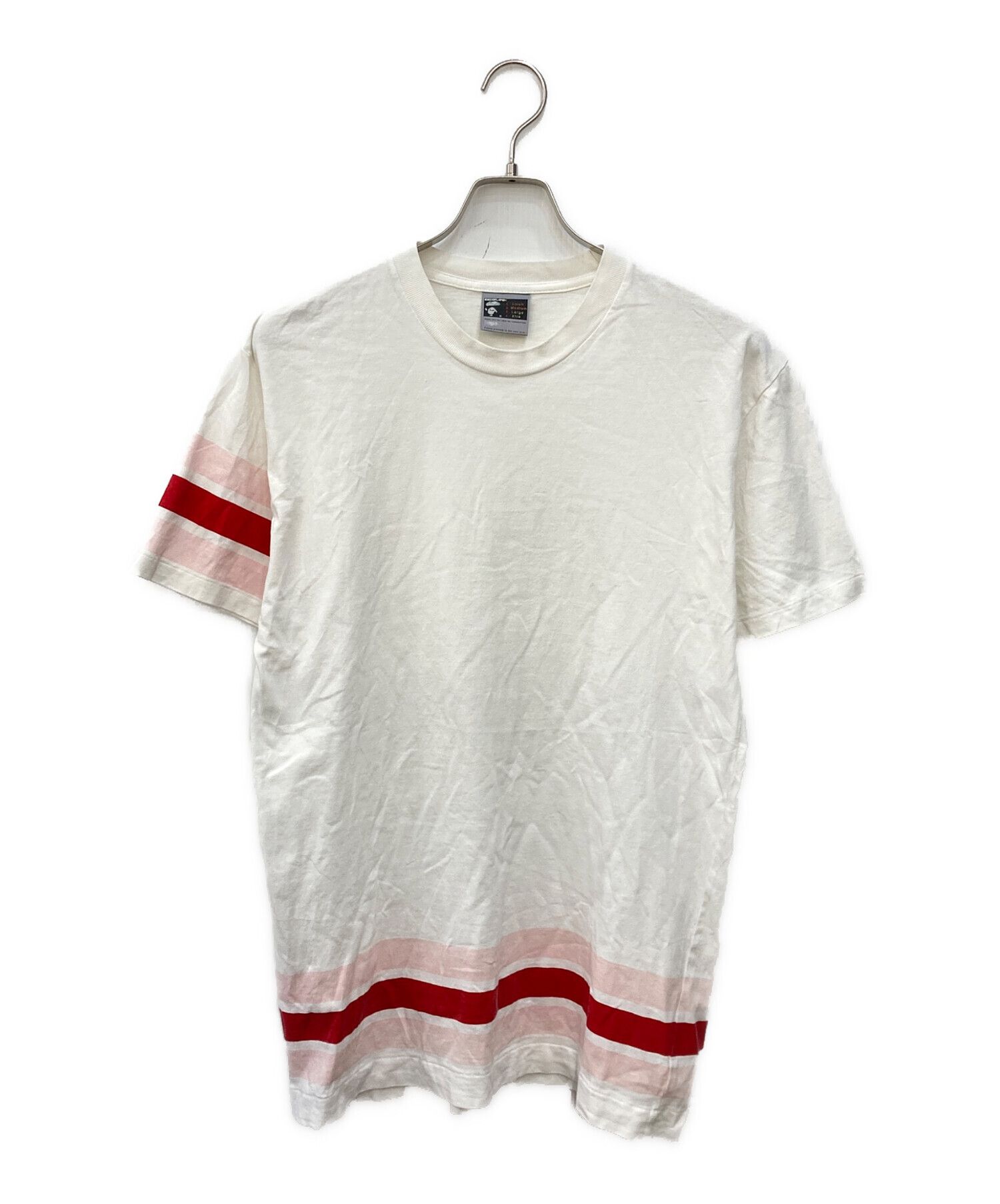 A BATHING APE Border Print Short Sleeve T-Shirt White XL