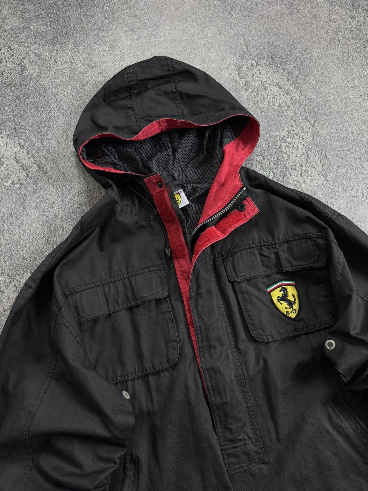 Ferrari Ferrari L/size waxed cotton vintage anorak jacket retro 90s Size US L / EU 52-54 / 3 - 2 Thumbnail