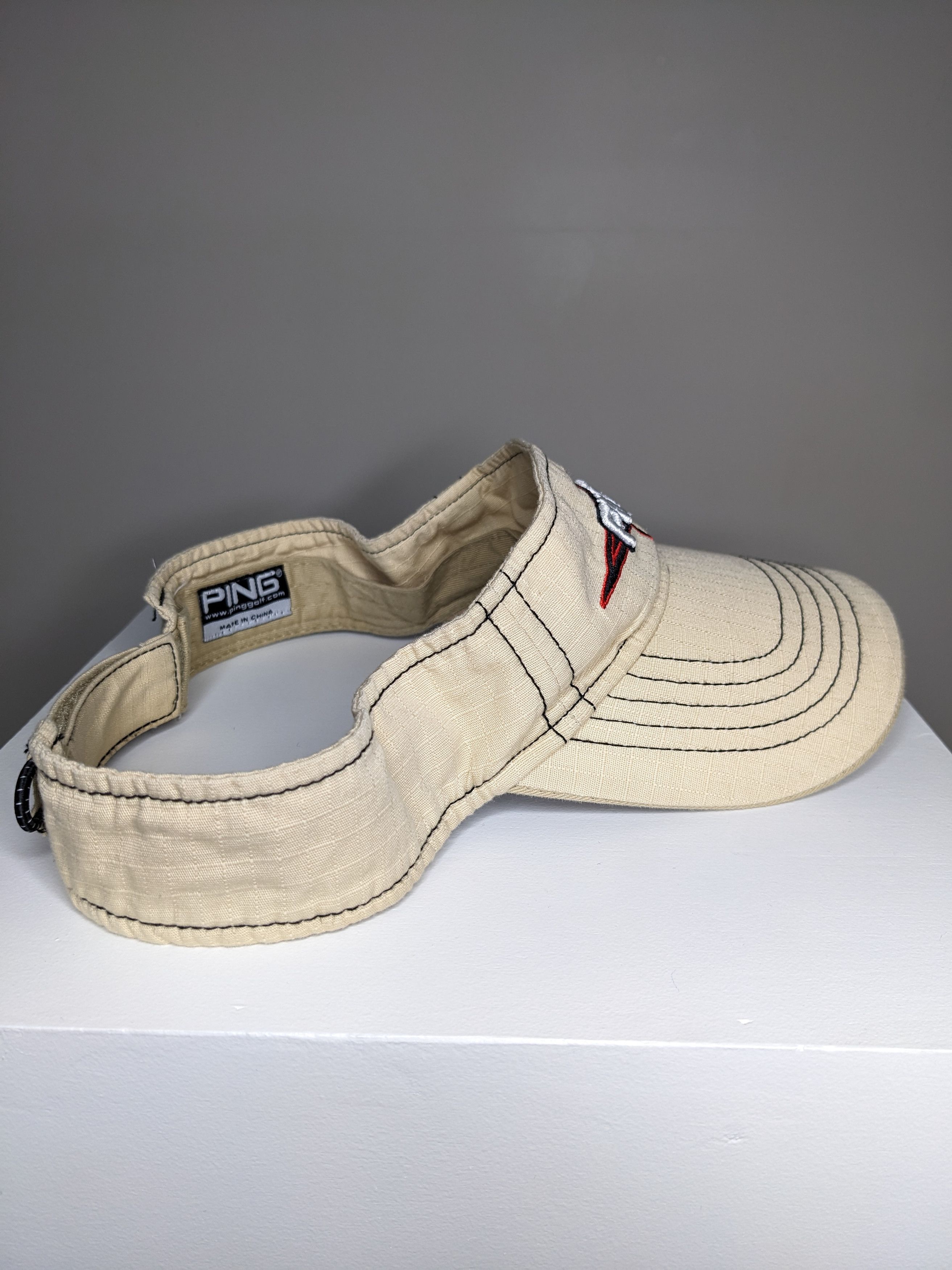 PING VINTAGE Ping Golf Visor Canvas Embroidered Beige 1990s/Y2K Size ONE SIZE - 5 Thumbnail
