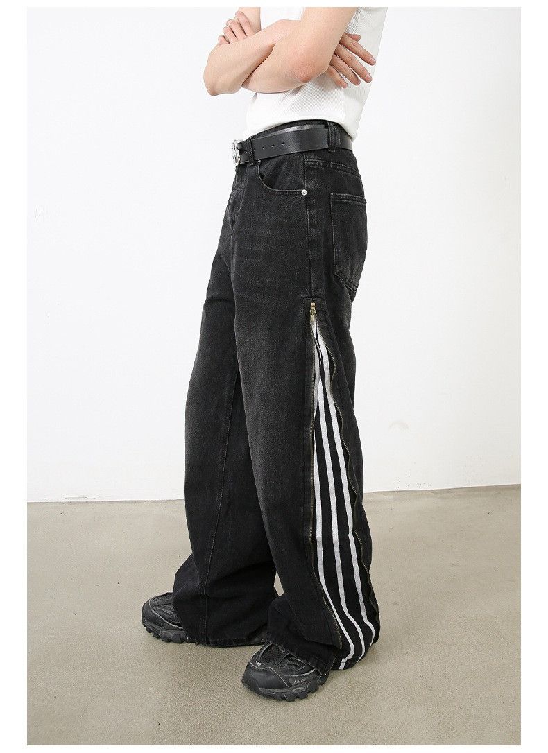 Streetwear Track Baggy Black Denim Jeans | Grailed