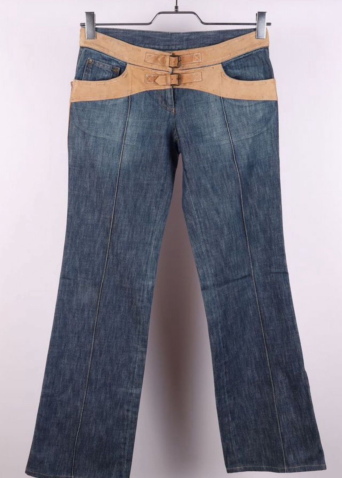 Alexander McQueen Alexander McQueen 2005 Cowboy Belt Detail Denim Jeans Size 28" / US 6 / IT 42 - 1 Thumbnail