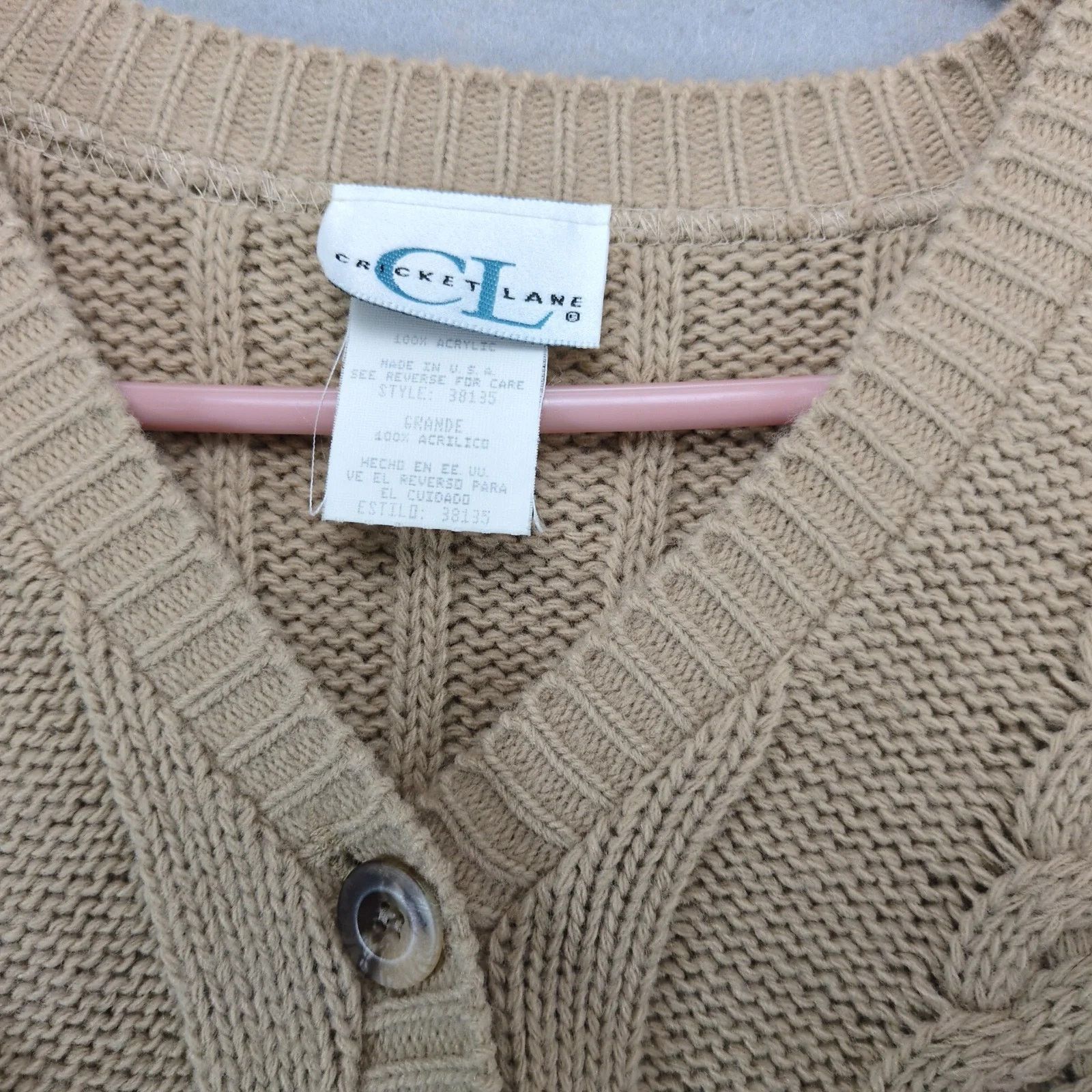 Vintage NWT Vtg Cricket Lane Cardigan Sweater Women's L Cable Knit Size L / US 10 / IT 46 - 3 Thumbnail