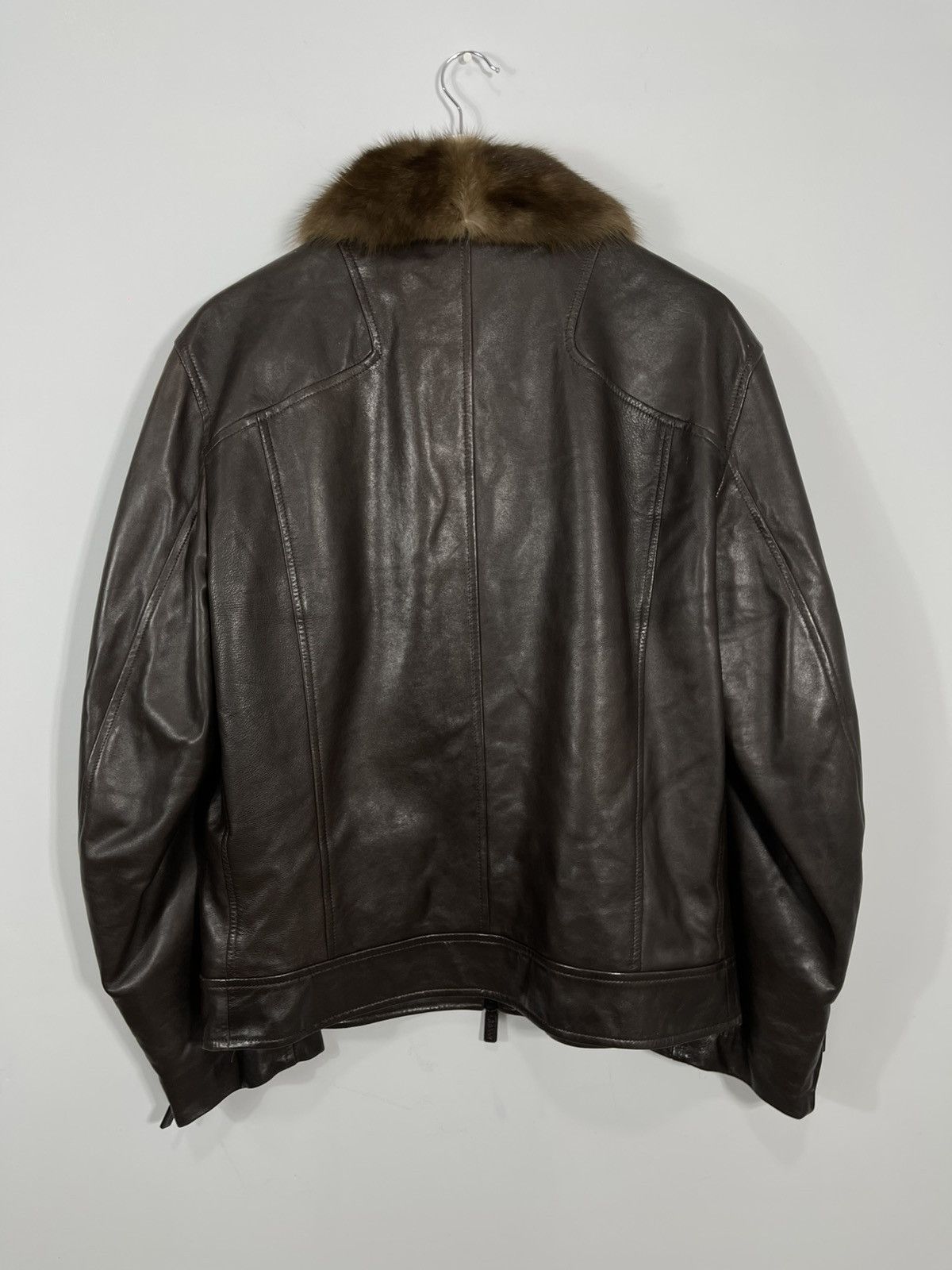 Bally Vintage BALLY Brown Soft Leather Jacket with Fur Collar Size US L / EU 52-54 / 3 - 7 Thumbnail