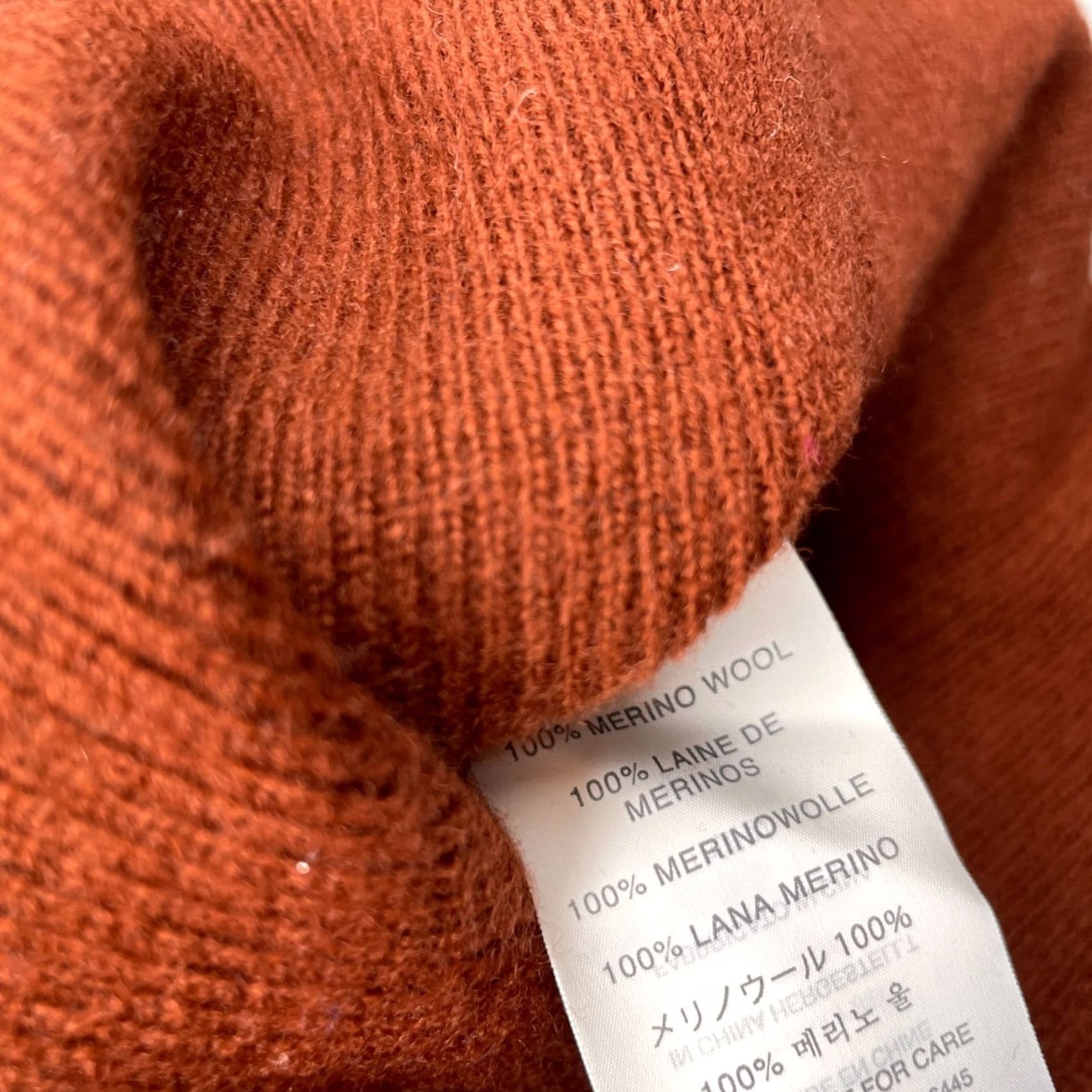 J.Crew J.CREW Sweater Cardigan Womens Small Brown Merino Wool Tight Knit Ribbed Back Zip Crew Neck Size S / US 4 / IT 40 - 4 Thumbnail