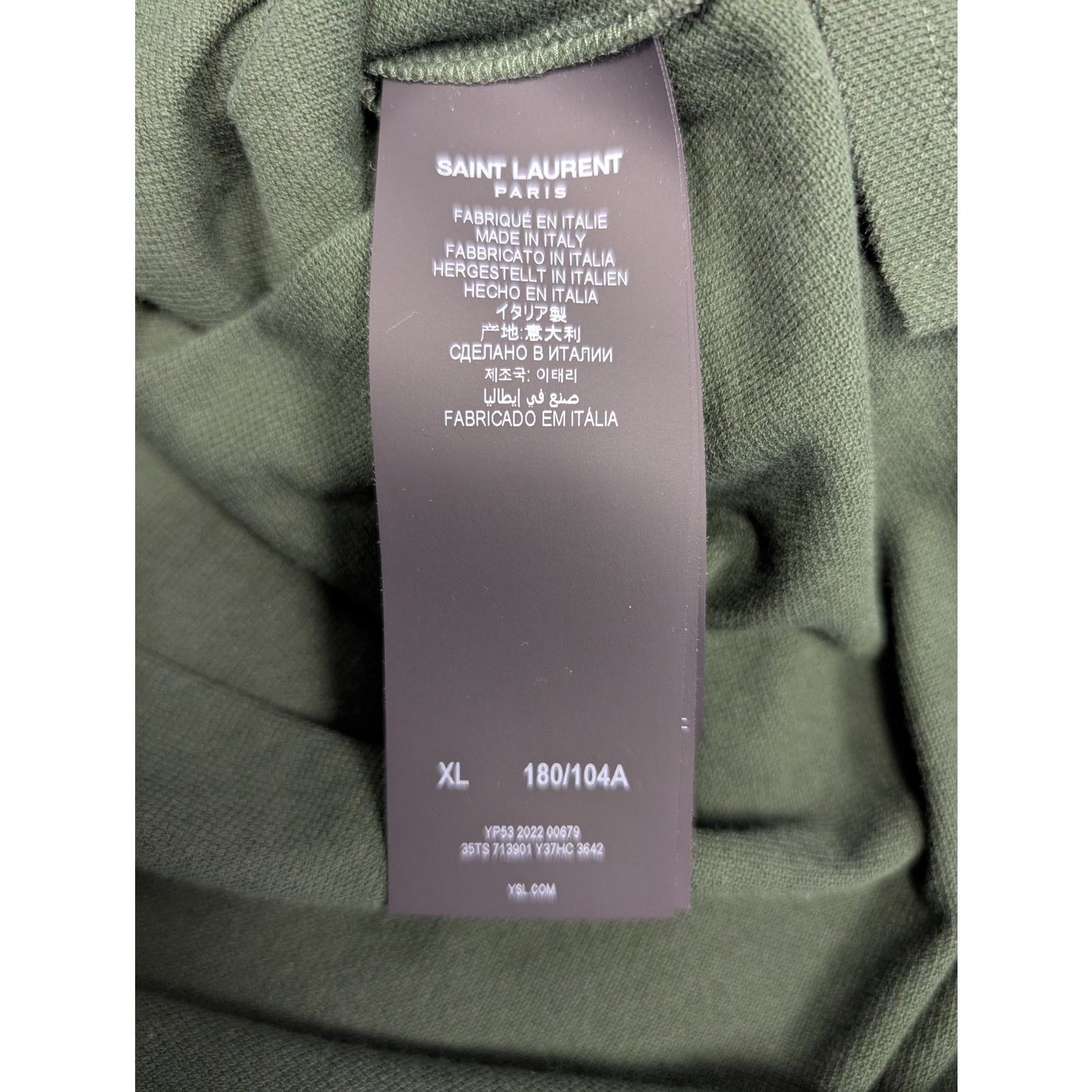 Saint Laurent Paris o1rshd1 Q:2 / Pique Cotton Polyester New Polo in Green Size US XL / EU 56 / 4 - 11 Thumbnail