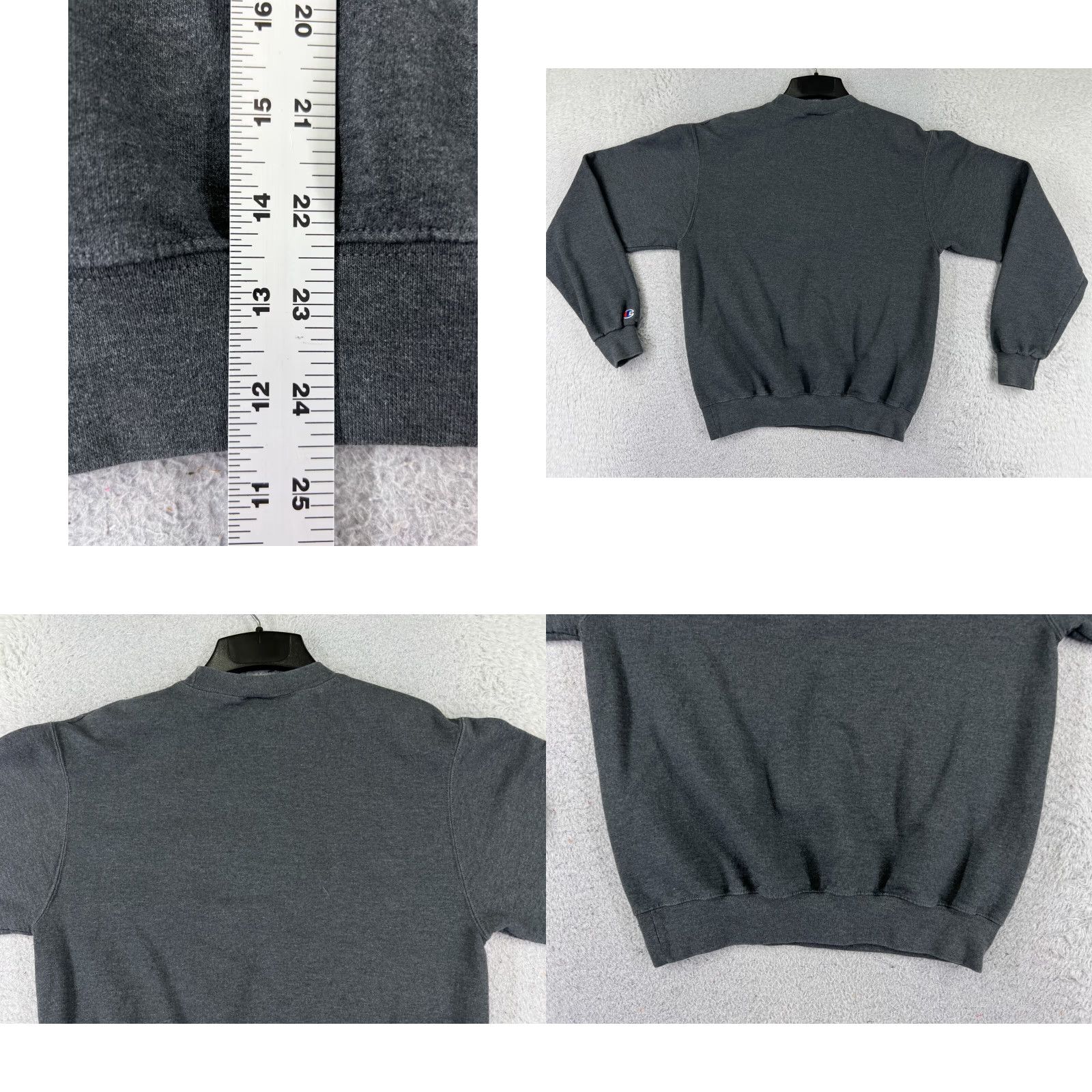 Champion Champion Crew Neck Sweatshirt – Gray, Adult Small, Long Sleeve, Pullover, Regular Fit, Jersey Cotton, Logo, Men Size US S / EU 44-46 / 1 - 9 Thumbnail