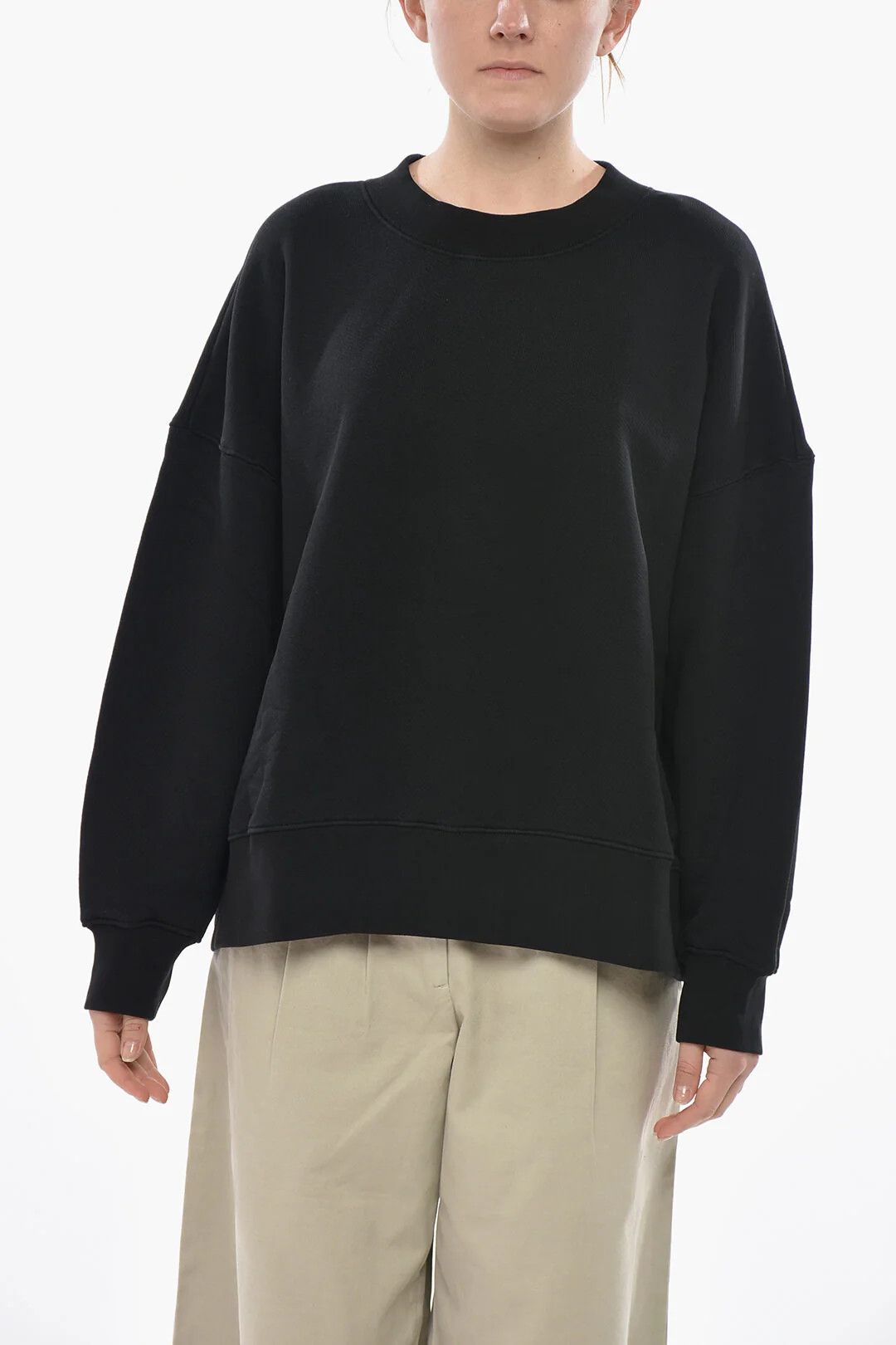 Palm Angels og1mm0326 Brushed Cotton Crewneck Sweatshirt in Black Size XL / US 12-14 / IT 48-50 - 1 Thumbnail