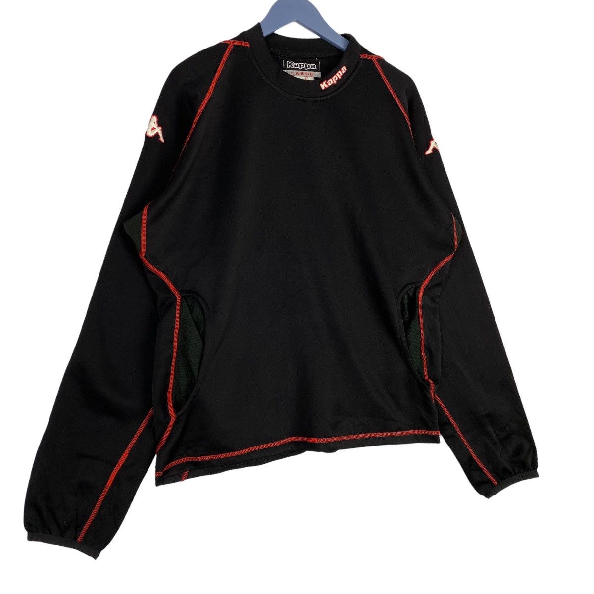 Kappa × Vintage Vintage Kappa Crewneck Sweatshirt Black Pullover Jumper Size US L / EU 52-54 / 3 - 3 Thumbnail