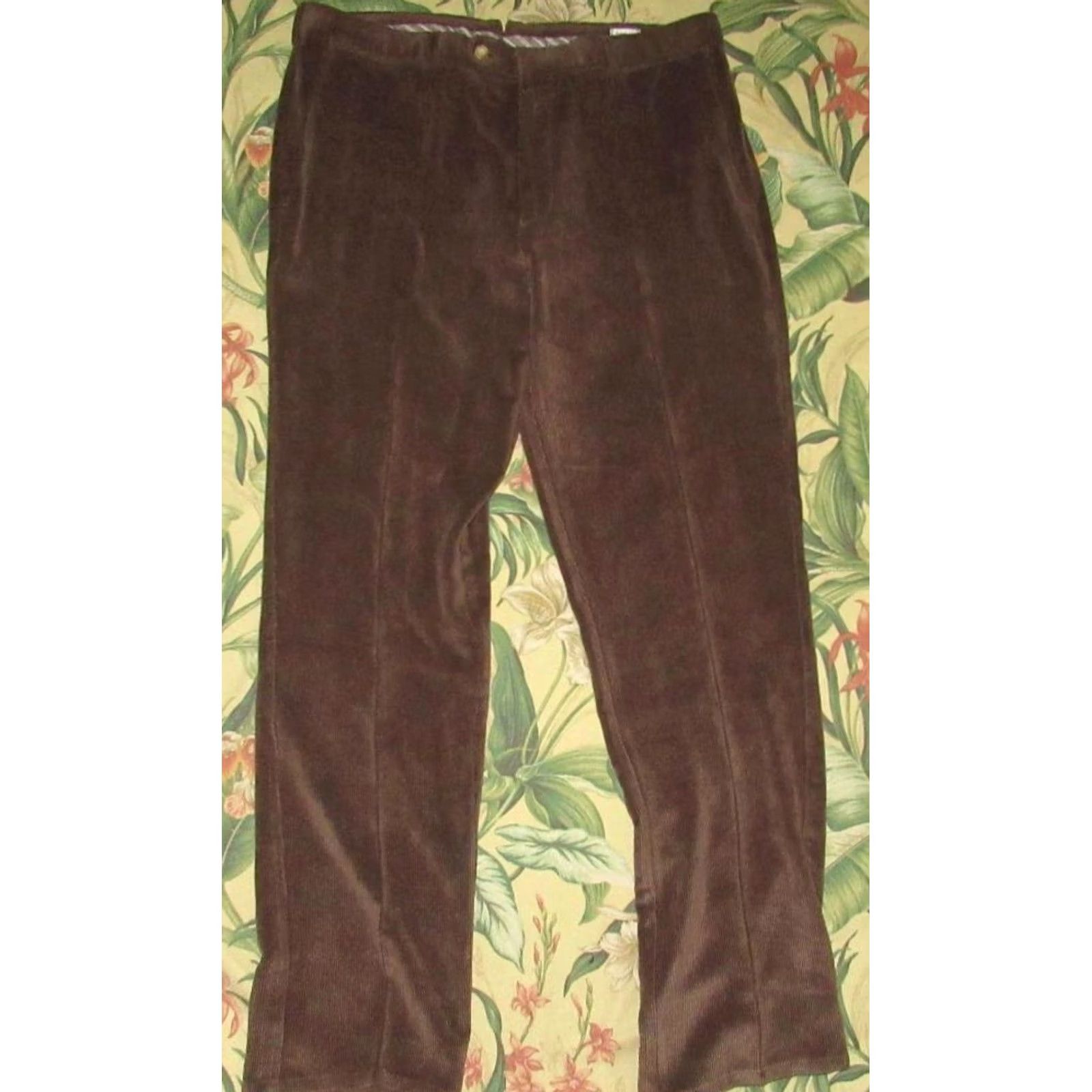 Peter Millar PETER MILLAR Nanoluxe Brown Flat Front Corduroy Pants 36 x 33 Size US 36 / EU 52 - 3 Thumbnail