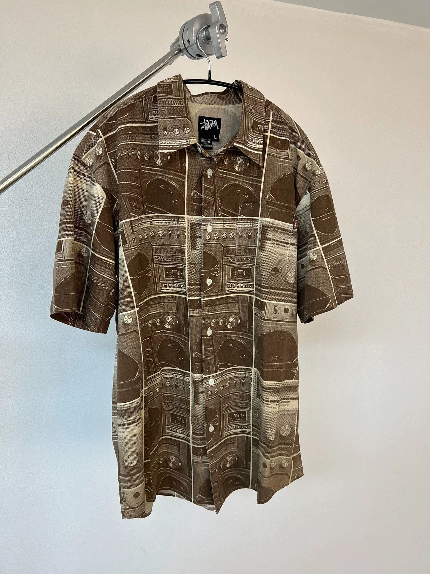 Stussy Stussy 90s Vintage Boombox Record Print Boxy Short Shirt Size US L / EU 52-54 / 3 - 2 Thumbnail
