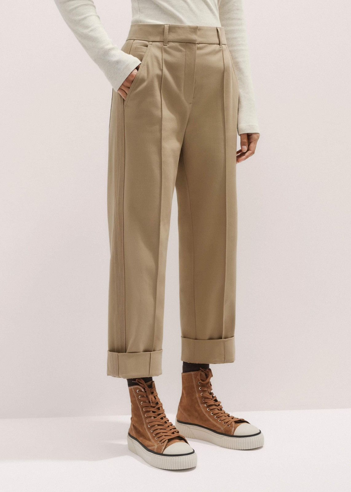 ME+EM side stripe slim crop pant