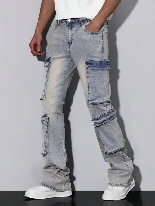 Designer × Japanese Brand × Vintage washed faded cleanfit yuppie bootcut cargo pants Size US 34 / EU 50 - 1 Thumbnail