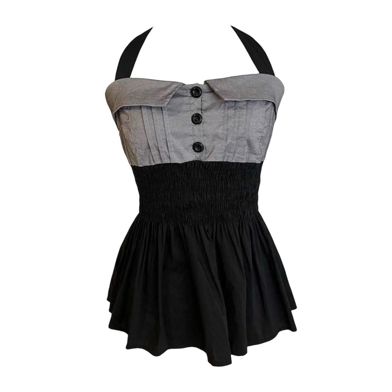 Other Vintage y2k grey and black halter top Size XS / US 0-2 / IT 36-38 - 1 Thumbnail