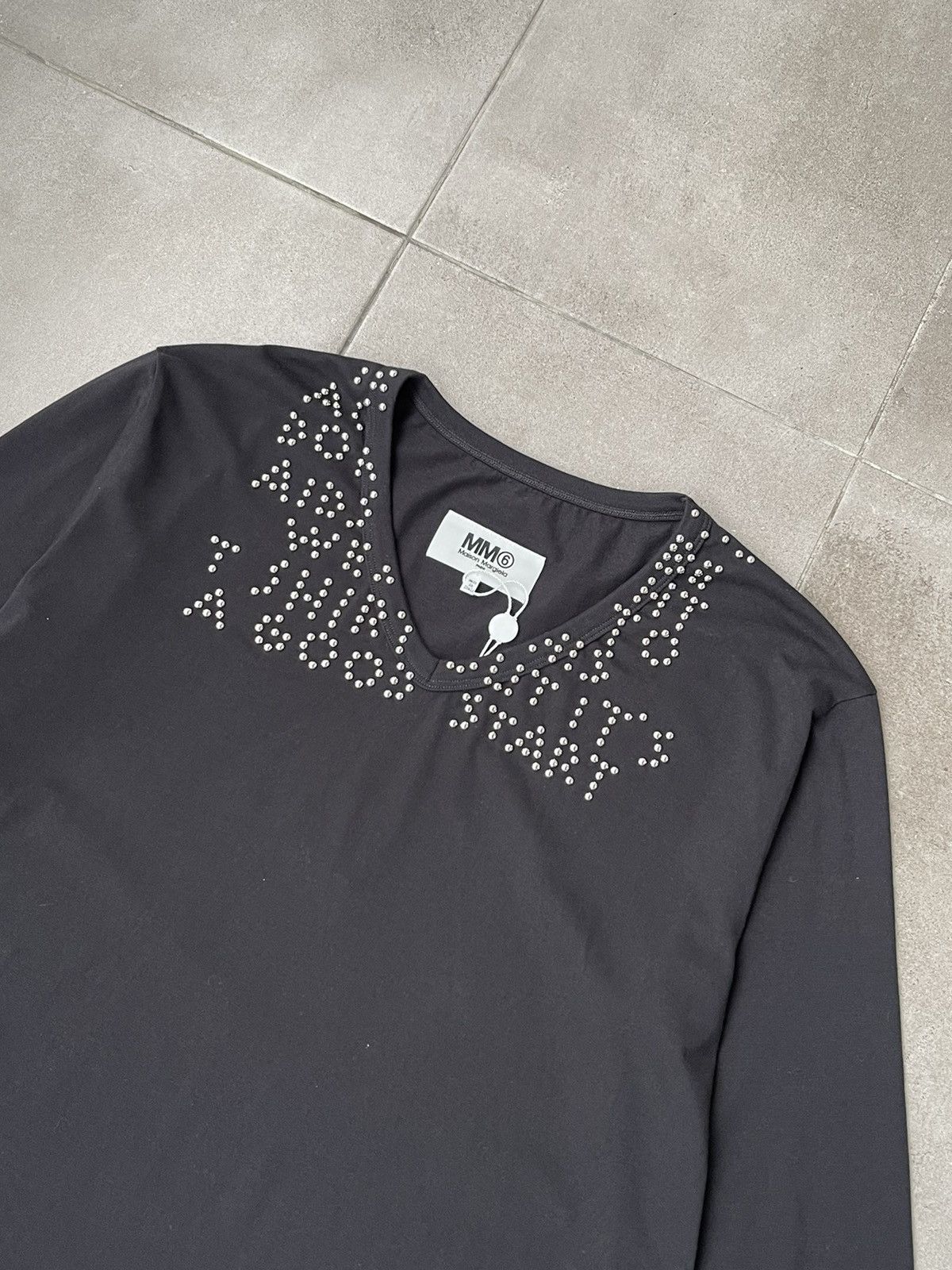Maison Margiela !DS! SS22 Maison Margiela Studded Black Longsleeve T-Shirt Size US M / EU 48-50 / 2 - 13 Thumbnail