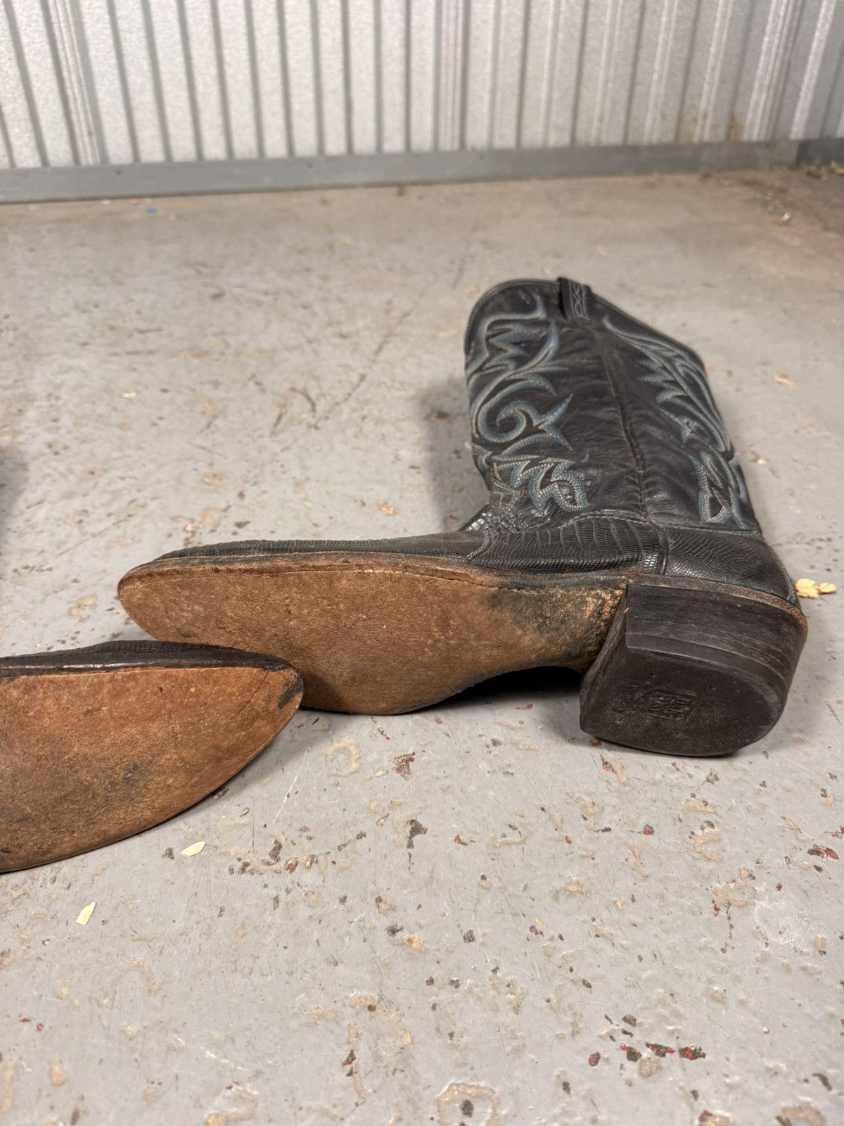 Dan Post 80s Vintage Dan Post Black Teju Lizard Skin Boots Size US 10 / EU 43 - 7 Thumbnail