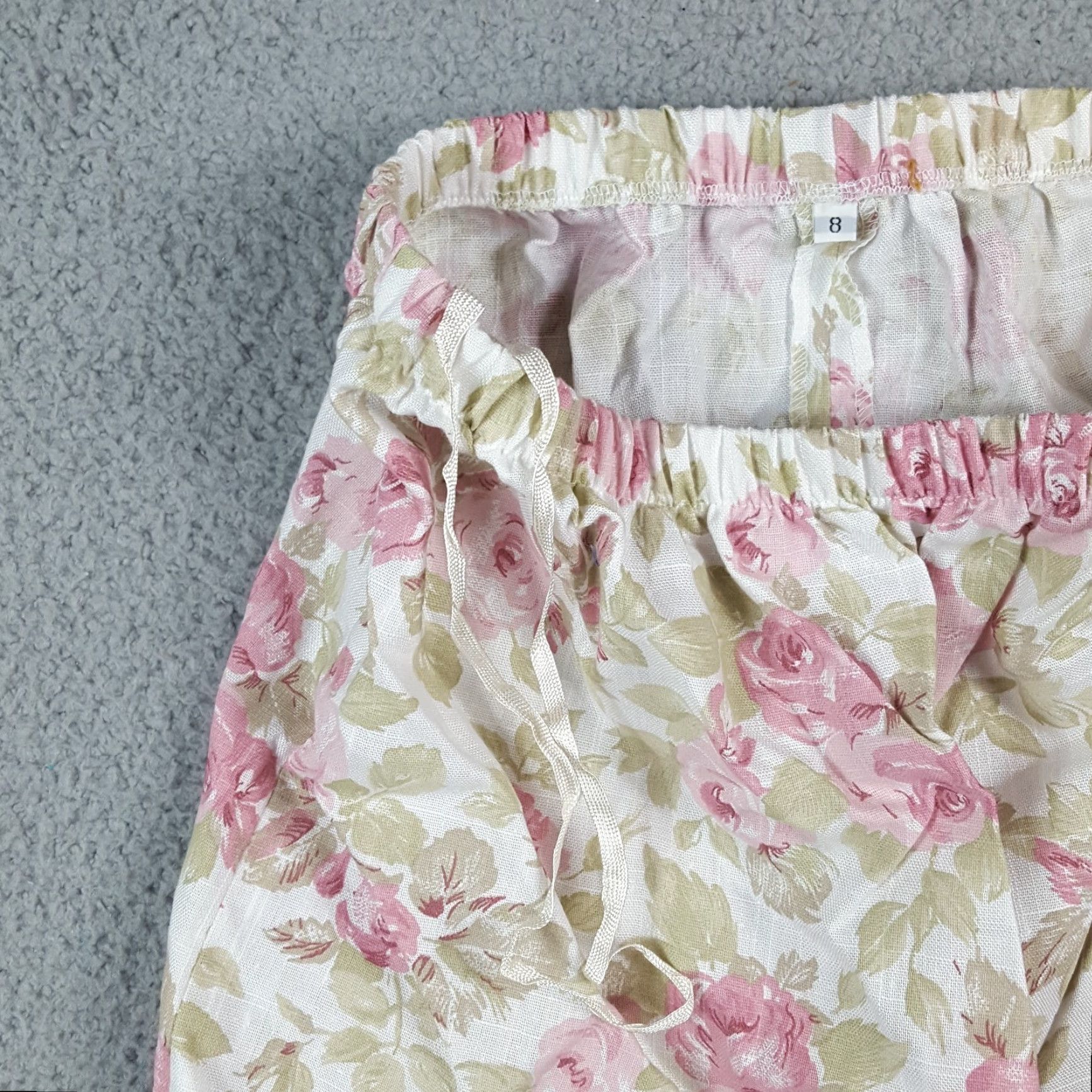 Vintage Vintage 80s Pink Flower Stretch Waist Pencil Straight Womens 8 Floral Skirt Size 30" / US 8 / IT 44 - 6 Thumbnail