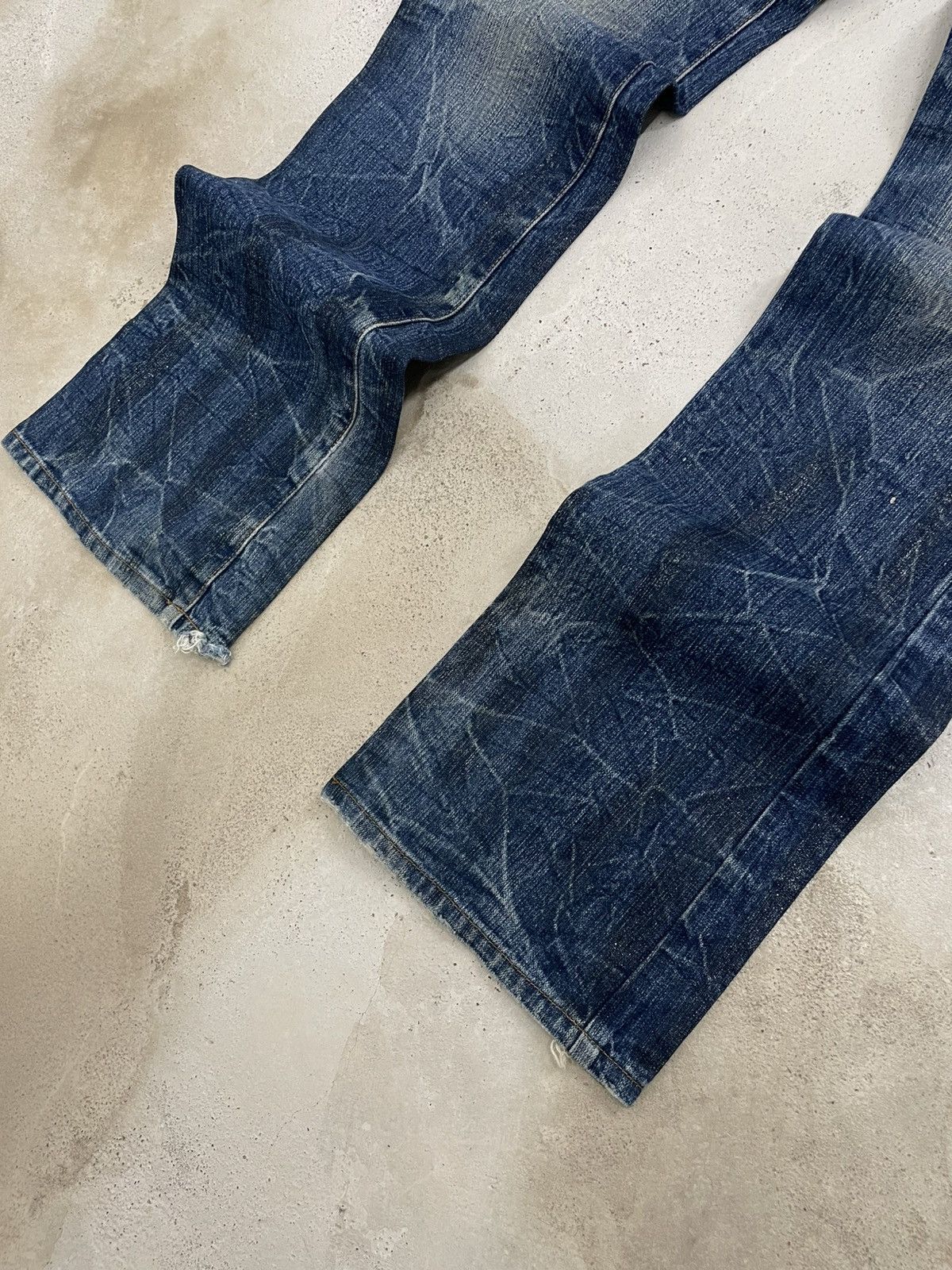 Tornado Mart Vintage Japan Designer 90’s NylausBs Distressed Flared Denim Size US 32 / EU 48 - 7 Thumbnail