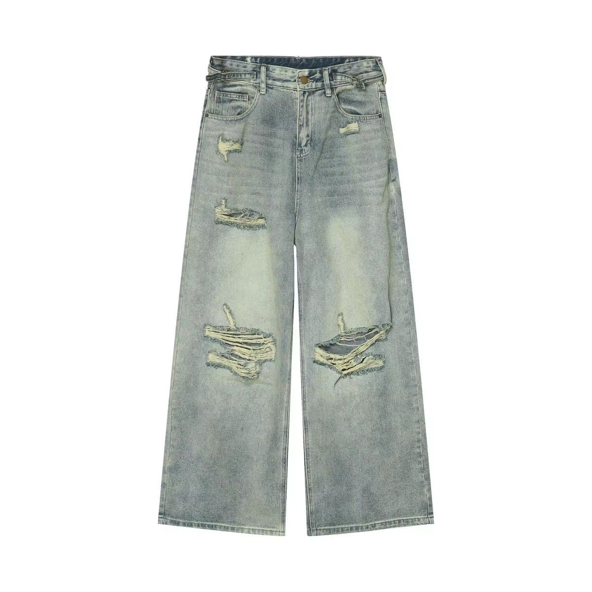 Japanese Brand × Jean Blue Ripped Jeans For Men Size US 31 - 8 Thumbnail