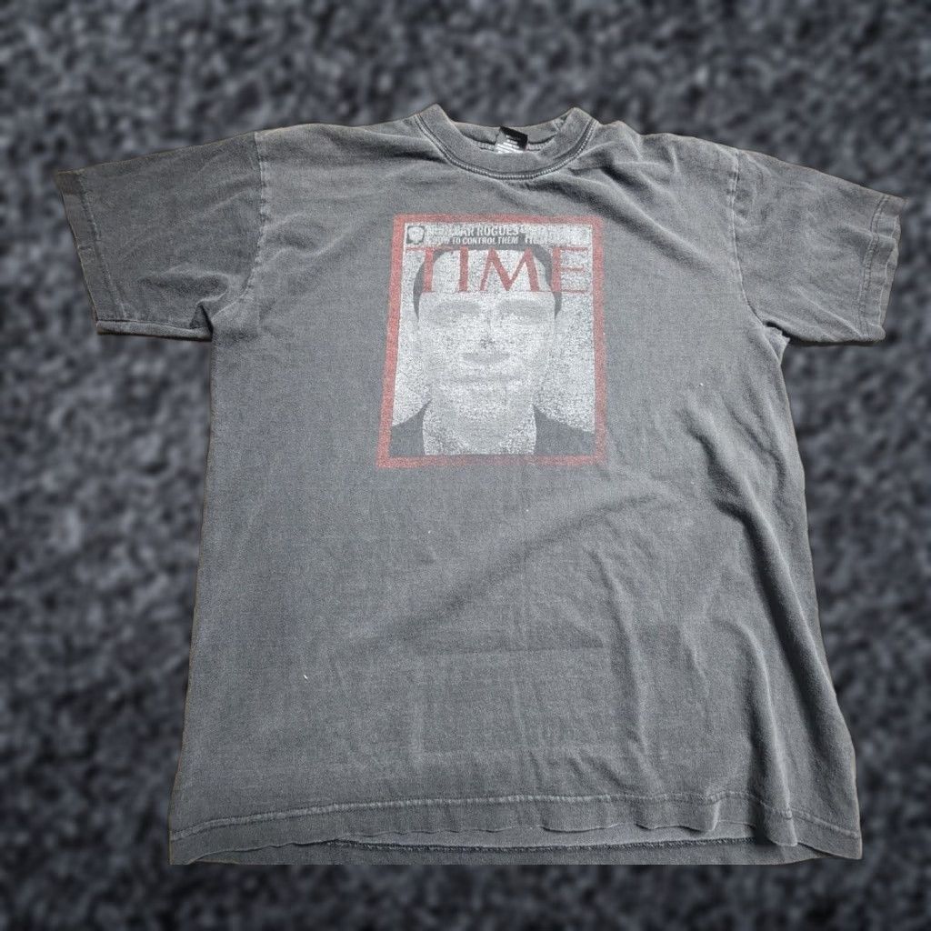 Vintage VINTAGE KMK Barack Obama President Time Magazine T Shirt Mens L Black Cotton Short Sleeve Crew Neck USA 2000s Graphic Print Distressed Size US L / EU 52-54 / 3 - 1 Thumbnail
