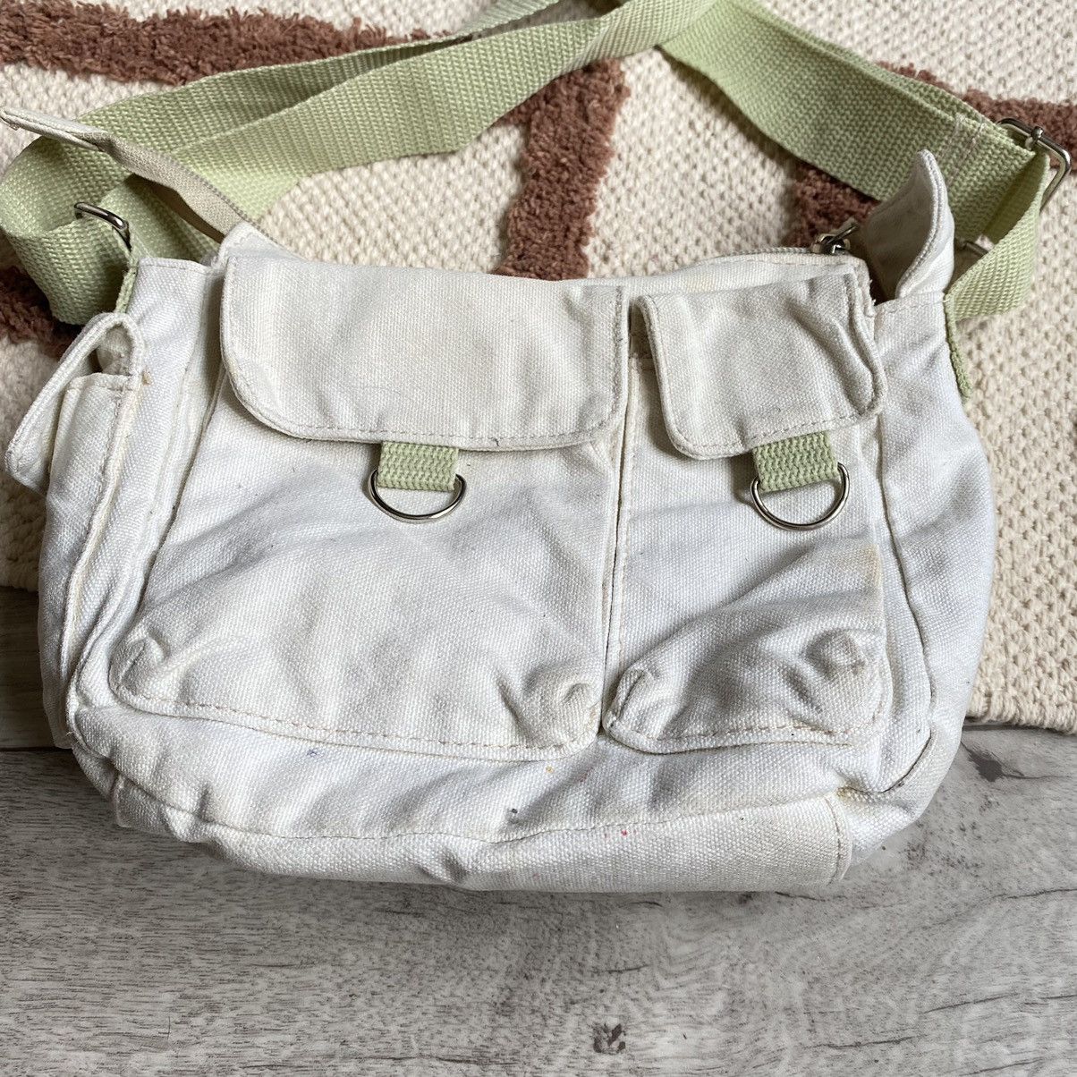 Japanese Brand VINTAGE JAPANESE STYLE WHITE COTTON POCKETS CROSSBODY BAG Size ONE SIZE - 3 Thumbnail