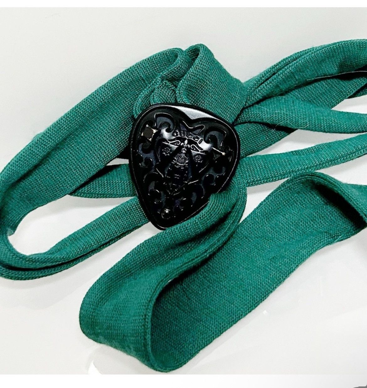 Gucci Authentic Gucci Rare Hysteria Black Heart & Teal Wool Belt Size ONE SIZE - 10 Thumbnail