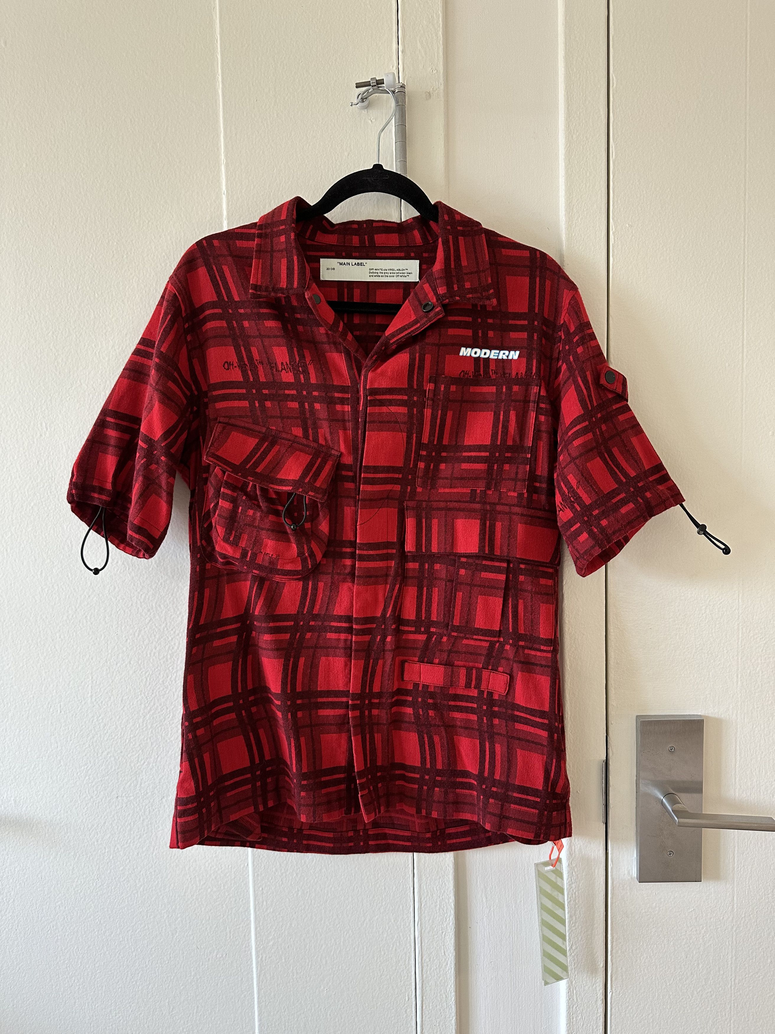 Off-White 'Modern' Camp Collar Short Sleeve Button Up Shirt