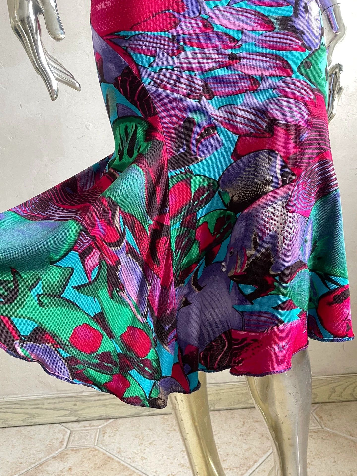 Versus VERSUS Vintage Tropical Fish Strapless Dress Size M / US 6-8 / IT 42-44 - 6 Thumbnail