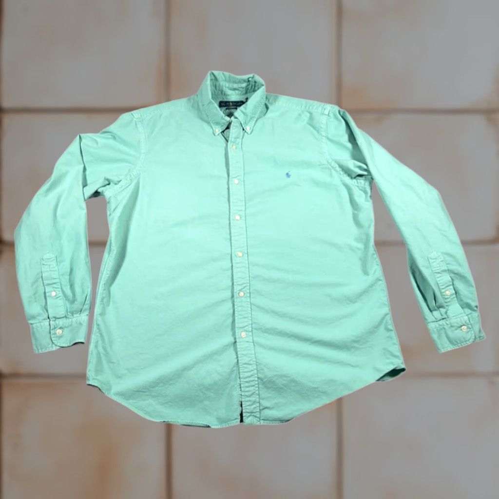 Ralph Lauren Ralph Lauren Shirt Adult XL Green Classic Fit Preppy Pony Logo Cotton Button-Up Shirt - Polo Size US XL / EU 56 / 4 - 1 Thumbnail