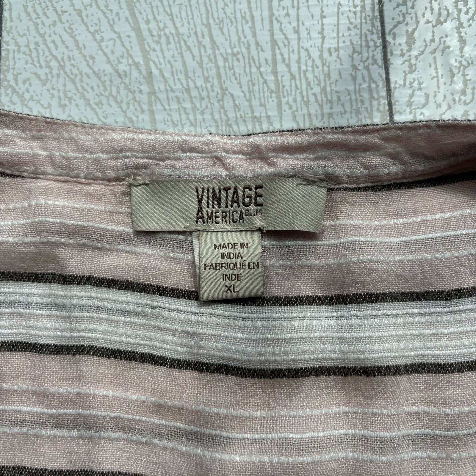 Other Vintage America Blues Pink & White Hi-Low Shirt Boho Size XL Size XL / US 12-14 / IT 48-50 - 9 Thumbnail