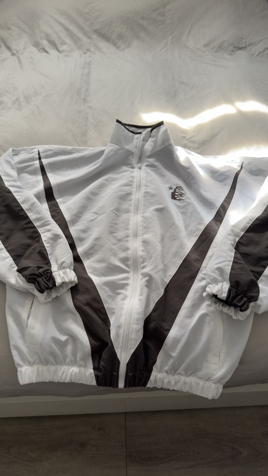 image of Hellstar White Track Jacket & Pants, Men's (Size Large)