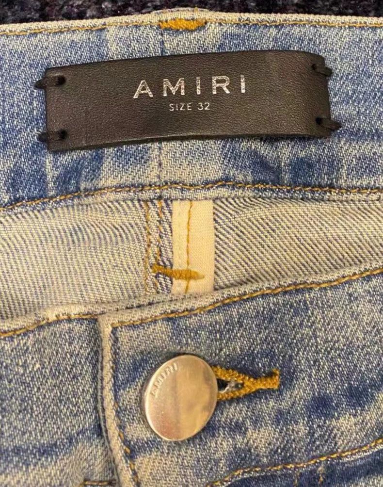 Amiri Amiri checkerboard multi-element spliced blue denim pants Size US 32 / EU 48 - 3 Thumbnail