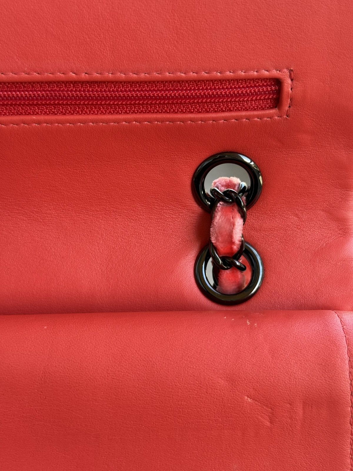 Chanel Chanel - 2014 - Pink Velvet Medium Double Flap Shoulder Bag Size ONE SIZE - 16 Thumbnail