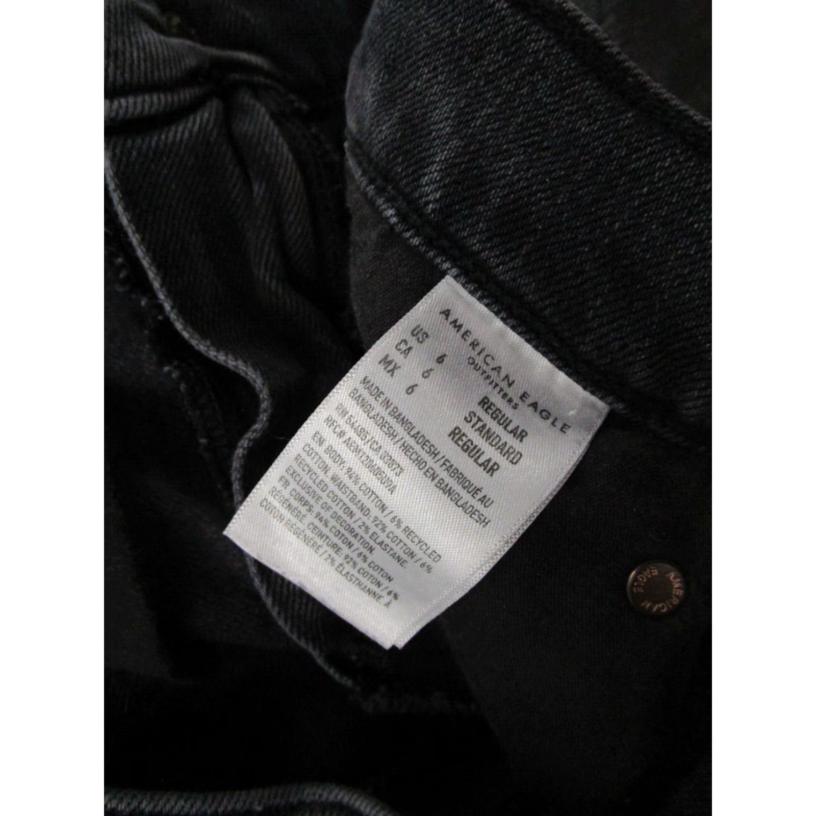 American Eagle Outfitters VINTAGE American Eagle 90's Bootcut Black Distressed Stretch Denim Jeans Size 6 Regular Women Bootcut Jeans Womens 90s Black Distressed Stretch Denim Size 28" / US 6 / IT 42 - 6 Thumbnail