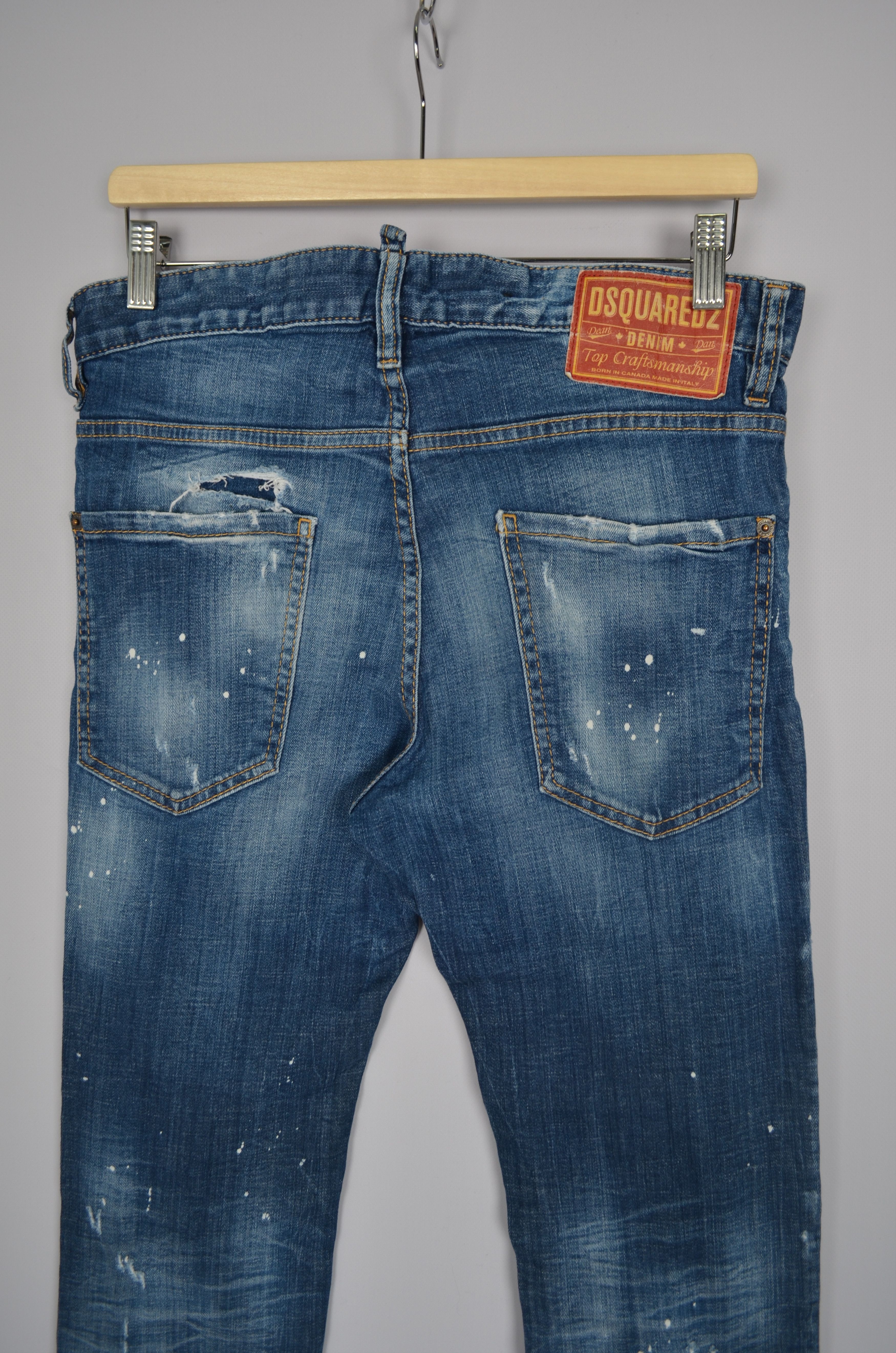 Dsquared2 Dsquared2 Cool Guy Blue Painted Distressed Slim Jeans W30 Size US 30 / EU 46 - 9 Thumbnail